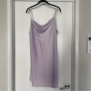 urban outfitters lilac cowl neck mini slip dress